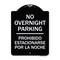 Signmission No Overnight Parking Prohibido Estacionarse Por La Noche Heavy-Gauge Alum, 24" x 18", BW-1824-23830 A-DES-BW-1824-23830 - alternate 1